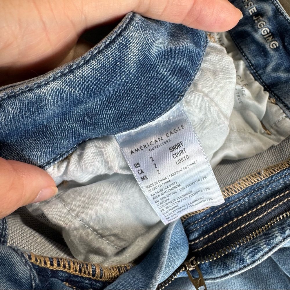 AEO Blue Denim High Rise Curvy Skinny Jeans 2 - Picture 7 of 10